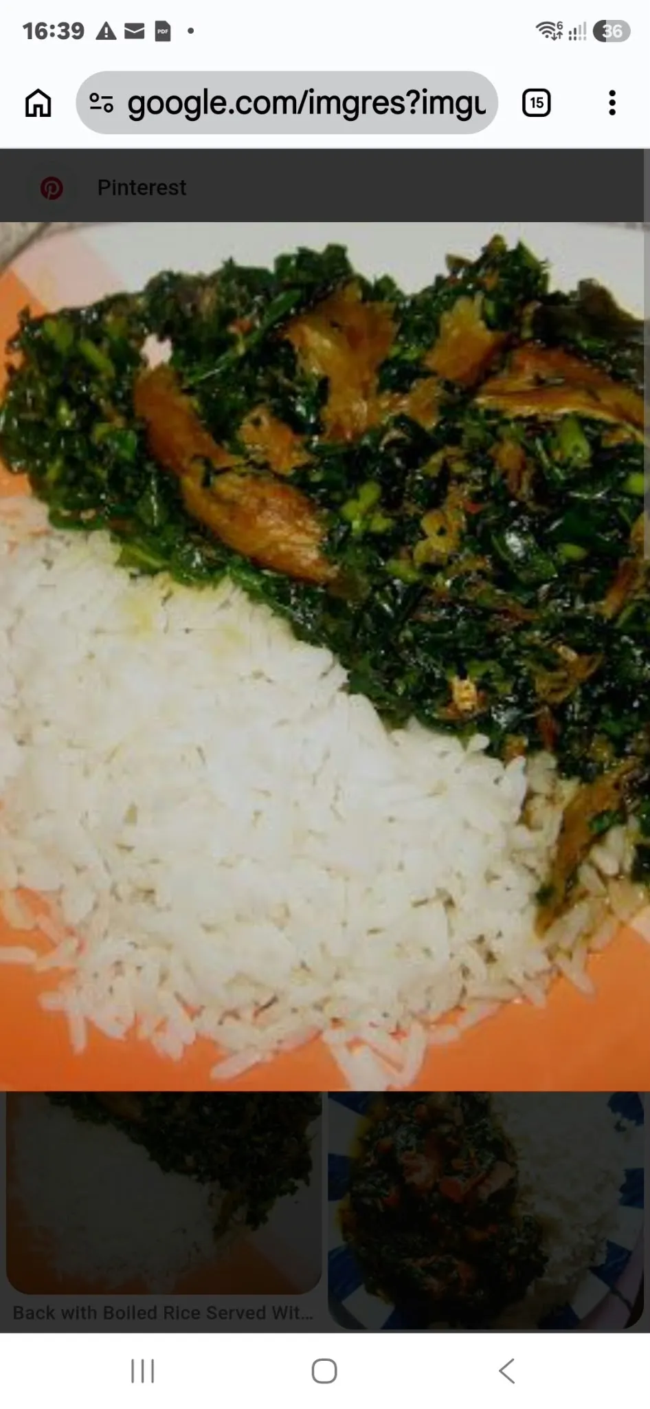 White rice/ugwu sauce