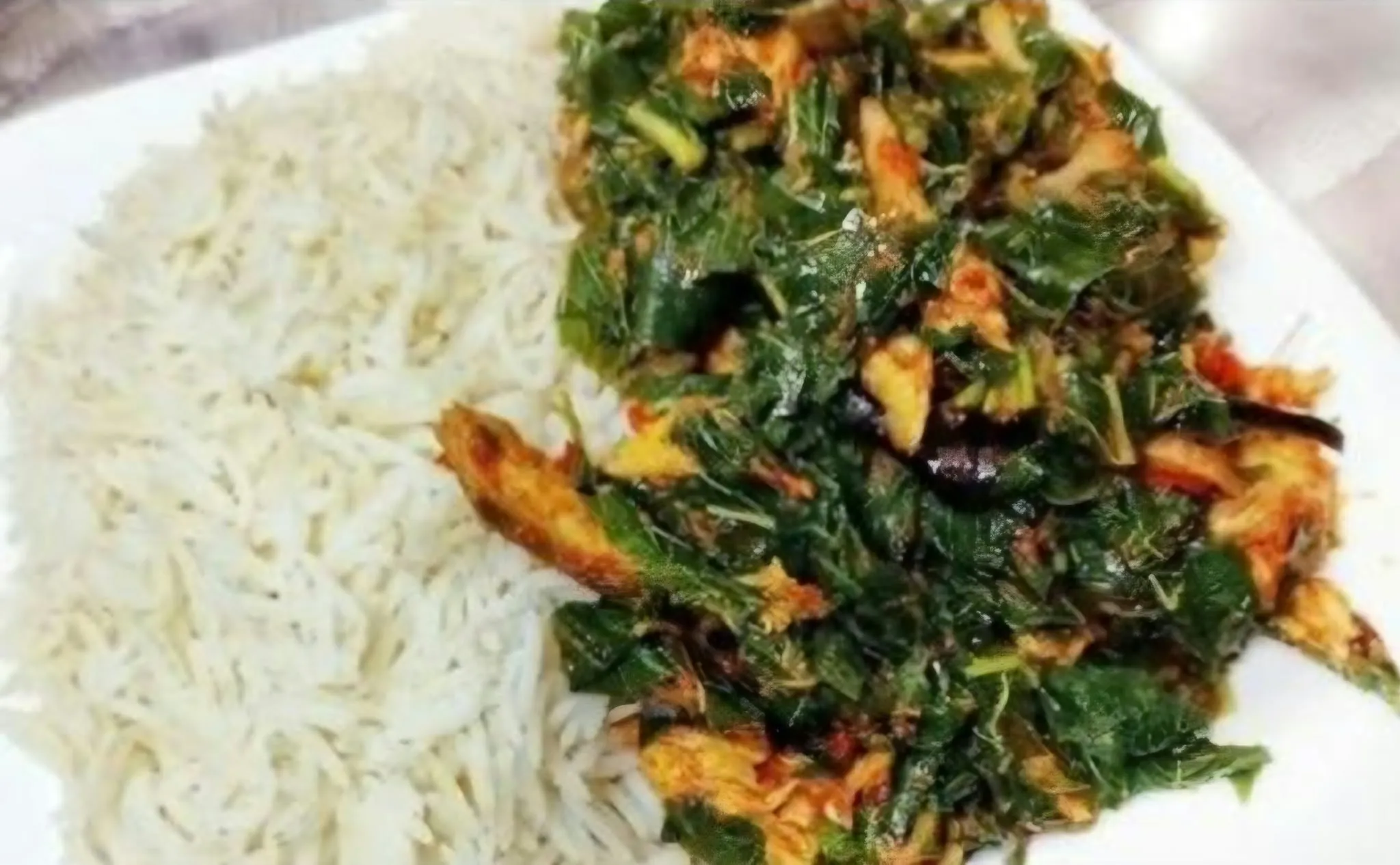 White rice/efo riro