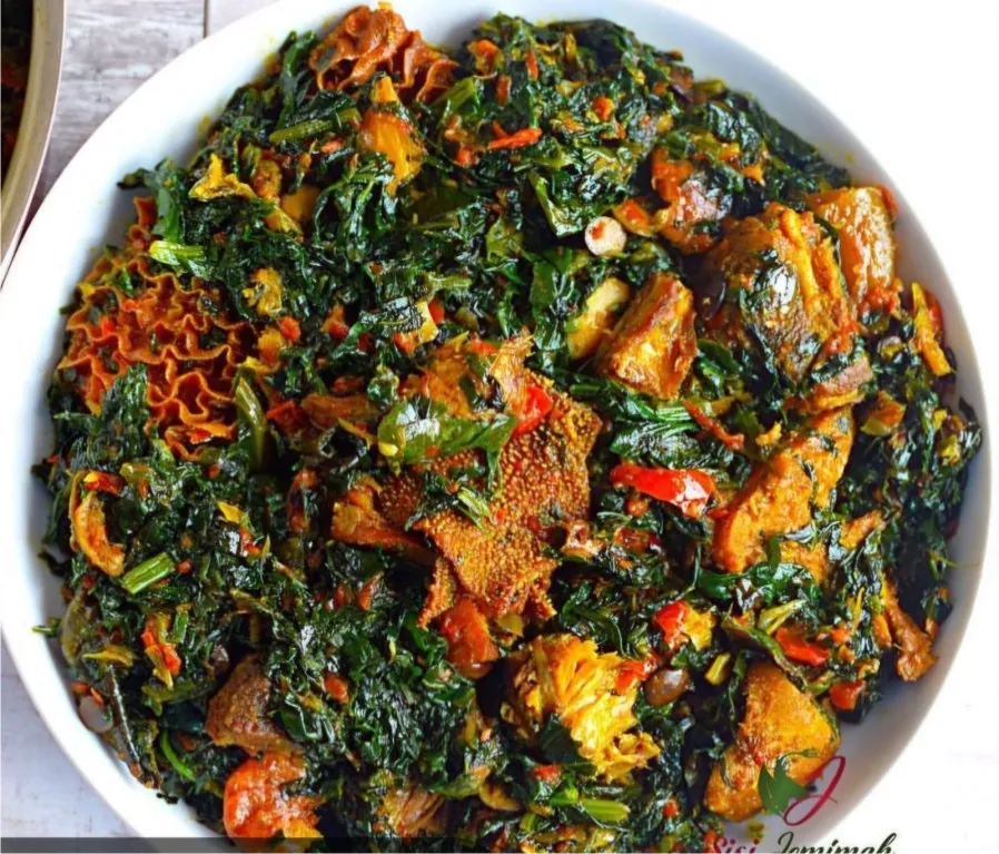 Efo riro/assorted meat